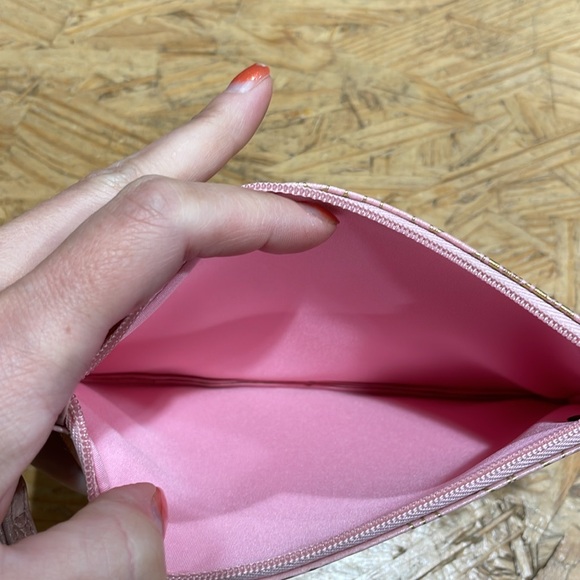 New without tags. Super cute pink small Stussy zipper bag with gold print. - Picture 2 of 5